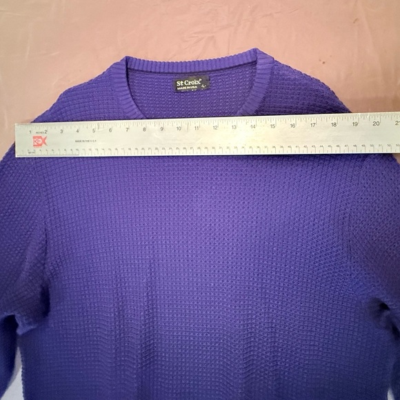 St Croix Blue/Purple Crewneck Golf Cotton Sweater Size Large - Picture 8 of 8